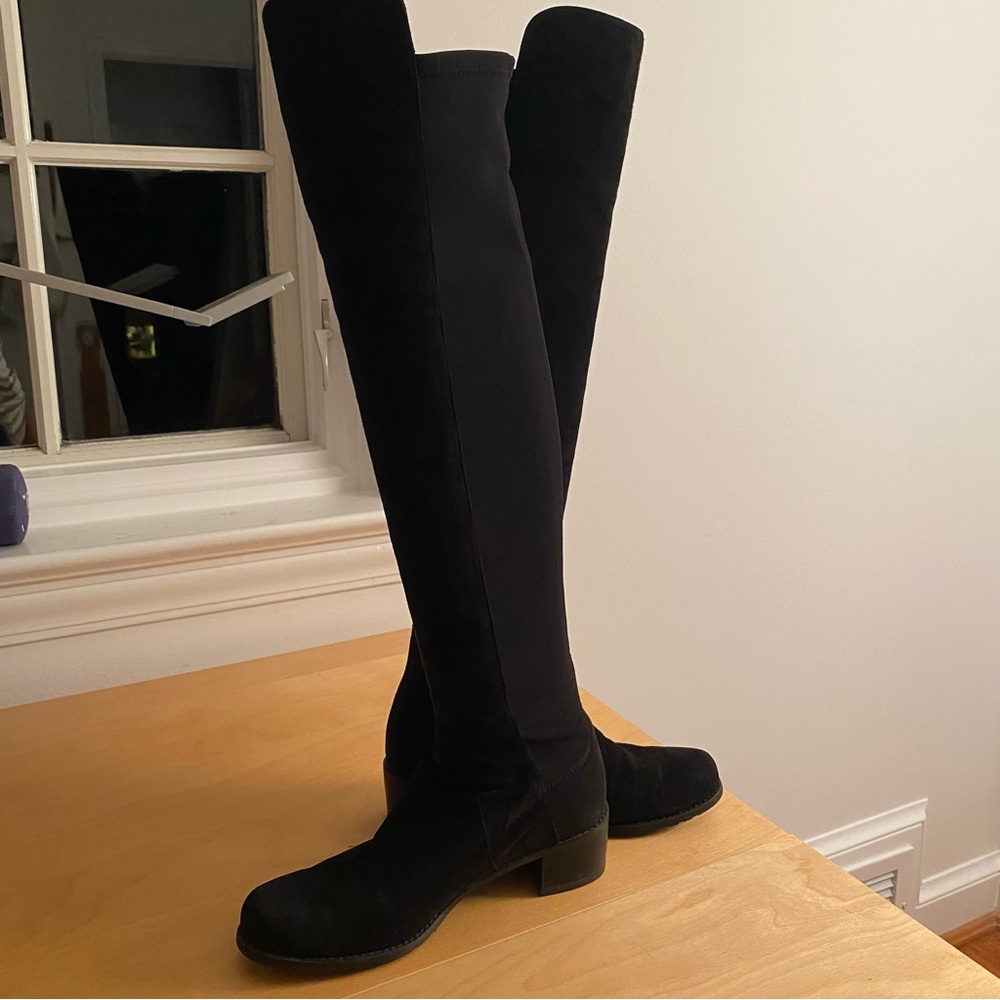 Stuart Weitzman Over the Knee Black Suede Boots